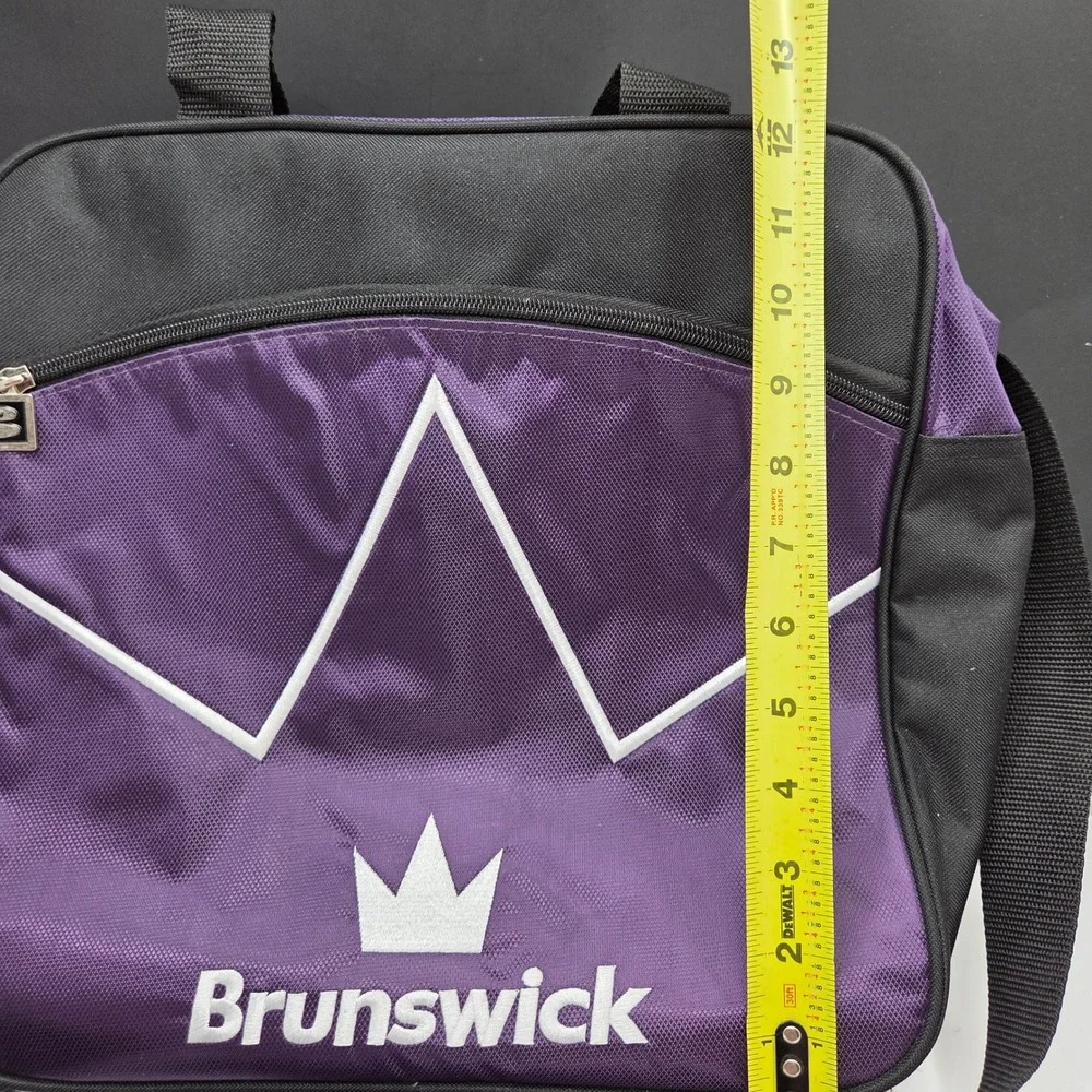 Brunswick Bowling Bag Single Ball Tote Purple Black Padded Shoulder Strap Logo